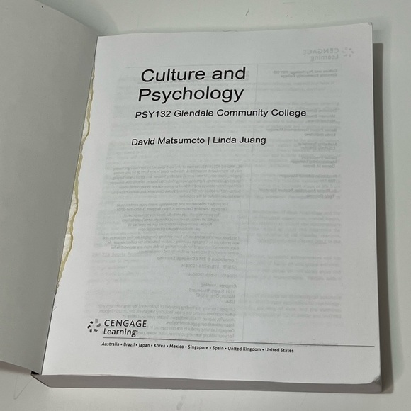 Culture and Psychology PSY132 Glendale Community College Paperback - Picture 3 of 5
